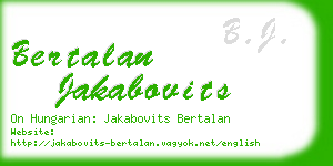 bertalan jakabovits business card